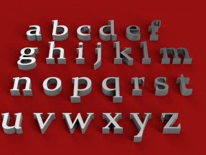 constantia font uppercase and lowercase 3d letters stl file Model do druku 3D