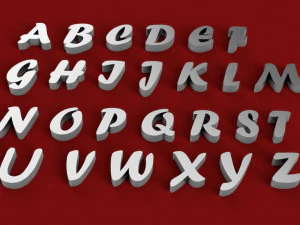 fichier stl de lettres 3d majuscules et minuscules de la police forte Modèles 3D en vedette
