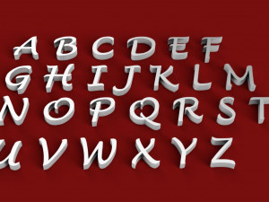 lucida handwriting font uppercase and lowercase 3d letters stl file 3D Print Model