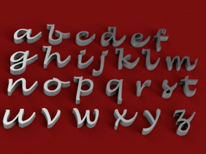 lucida handwriting font uppercase and lowercase 3d letters stl file 3D Print Model