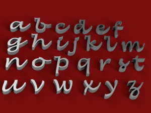 lucida handwriting font uppercase and lowercase 3d letters stl file 3D Print Model
