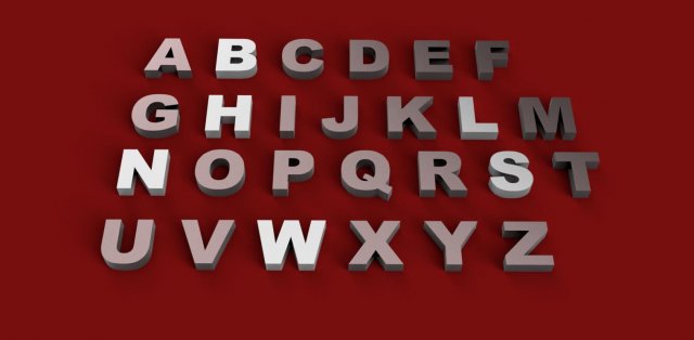 arialblack font uppercase and lowercase 3d letters stl file 3D 打印模型 .c4d .max .obj .3ds .fbx .stl .blend 