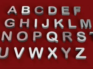 arial rounded font uppercase and lowercase 3d letters stl file 3D Print Model