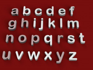 arial rounded font uppercase and lowercase 3d letters stl file 3D Print Model