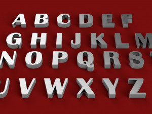 britannic bold font uppercase and lowercase 3d letters stl file 3D Print Model
