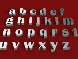 britannic bold font uppercase and lowercase 3d letters stl file 3D Print Model