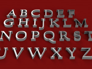 californian font uppercase and lowercase 3d letters stl file 3D Print Model