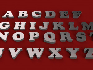 copper black font uppercase and lowercase 3d letters stl file 3D Print Model