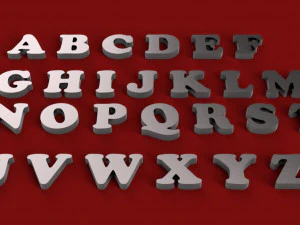 구리 검정색 글꼴 대문자 및 소문자 3d 문자 stl 파일 3D 프린트 모델