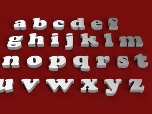 copper black font uppercase and lowercase 3d letters stl file 3D Принт Модель