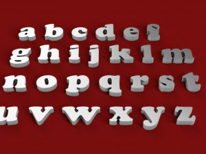 copper black font uppercase and lowercase 3d letters stl file 3D Print Model