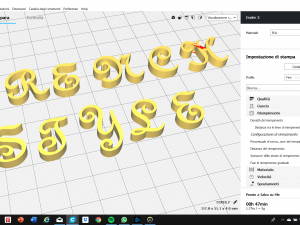 french style font uppercase and lowercase 3d letters stl file 3D 프린트 모델