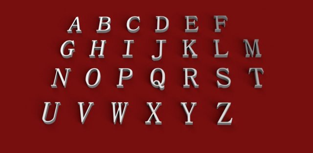 simsun font uppercase and lowercase 3d letters stl file Modèles 3D en vedette .c4d .max .obj .3ds .fbx .stl .blend 