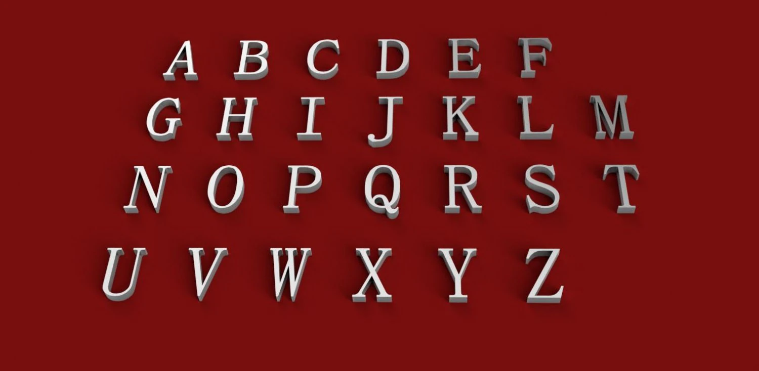 simsun font uppercase and lowercase 3d letters stl file 3D Print Model .c4d .max .obj .3ds .fbx .stl .blend 