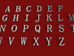 Stl-файл шрифта Simsun, прописные и строчные 3d буквы 3D Принт Модель