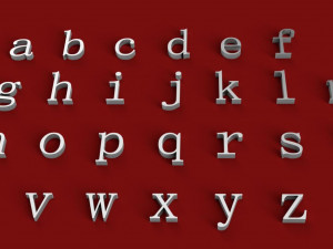 simsun font uppercase and lowercase 3d letters stl file Modèles 3D en vedette