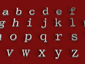 simsun font uppercase and lowercase 3d letters stl file 3D Print Model