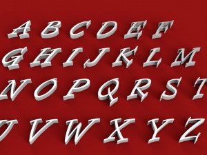 informal roman font uppercase and lowercase 3d letters stl file 3D Print Model