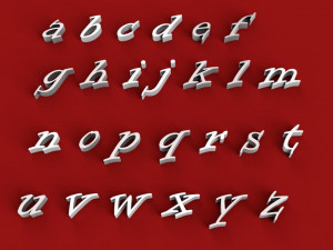 informal roman font uppercase and lowercase 3d letters stl file 3D 프린트 모델