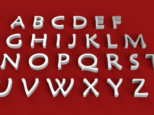 police maiandra majuscules et minuscules lettres 3d fichier stl Modèles 3D en vedette