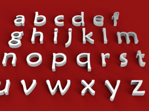 maiandra font uppercase and lowercase 3d letters stl file 3D Print Model