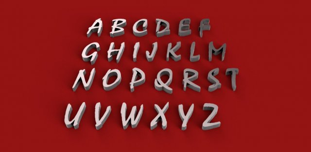 mistral font uppercase and lowercase 3d letters stl file 3D Print Model .c4d .max .obj .3ds .fbx .stl .blend 