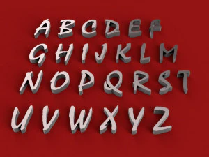 file stl di lettere 3d maiuscole e minuscole dei caratteri mistral Modello di stampa 3D