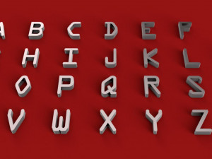 ocra font uppercase and lowercase 3d letters stl file 3D 프린트 모델