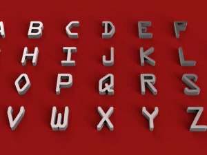 stl-файл шрифту ocra у верхньому та нижньому регістрах 3D-літери 3D Принт Модель