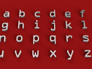 ocra font uppercase and lowercase 3d letters stl file 3D-Druckmodell