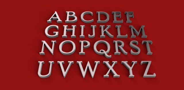 poor richard font uppercase and lowercase 3d letters stl file 3D Print Model .c4d .max .obj .3ds .fbx .stl .blend 