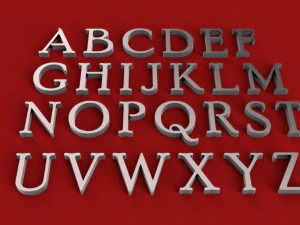 Poor Richard Schriftart Gro&szlig;- und Kleinbuchstaben 3D-Buchstaben STL-Datei 3D Druckmodell