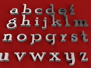 poor richard font uppercase and lowercase 3d letters stl file 3D Print Model