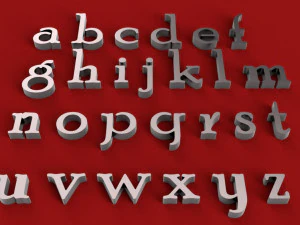 poor richard font uppercase and lowercase 3d letters stl file 3D Print Model