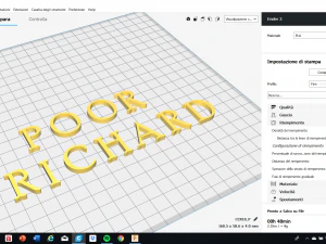 poor richard font uppercase and lowercase 3d letters stl file 3D Print Model