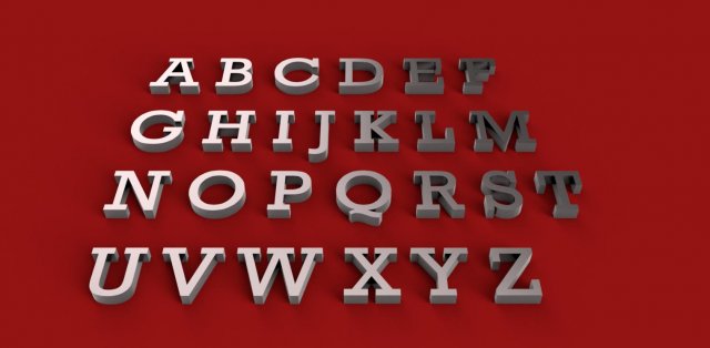 rockwell font uppercase and lowercase 3d letters stl file 3D Print Model .c4d .max .obj .3ds .fbx .stl .blend 