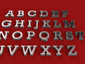 File stl di lettere 3D maiuscole e minuscole dei caratteri Rockwell Modello di stampa 3D