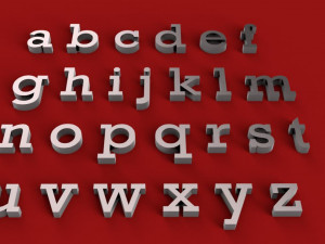 rockwell font uppercase and lowercase 3d letters stl file 3D Print Model
