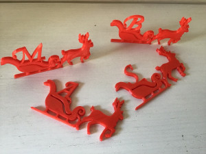 christmas reindeer 3d letters stl file 3D प्रिंट मॉडल