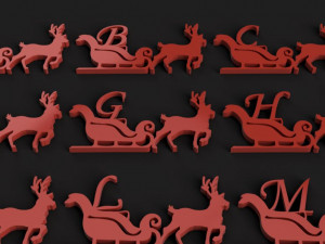 christmas reindeer 3d letters stl file 3D प्रिंट मॉडल