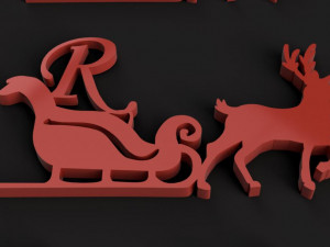 christmas reindeer 3d letters stl file 3D प्रिंट मॉडल