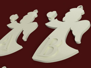 christmas angelheart 3d letters stl file Modelo de Impressão 3D