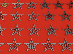 christmastar 3d letters stl file Model do druku 3D