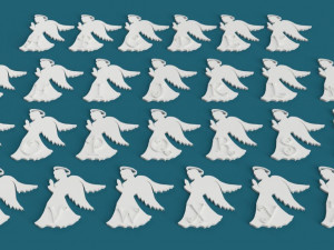 christmas angels 3d letters stl file 3D Print Model