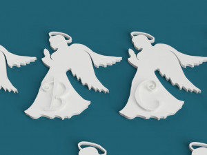 christmas angels 3d letters stl file 3D Print Model