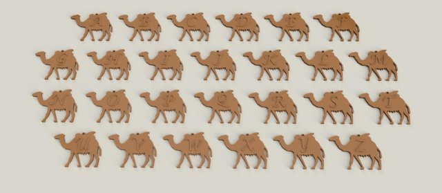 christmas camel 3d letters stl file 3D-printmodel .c4d .max .obj .3ds .fbx .stl .blend 