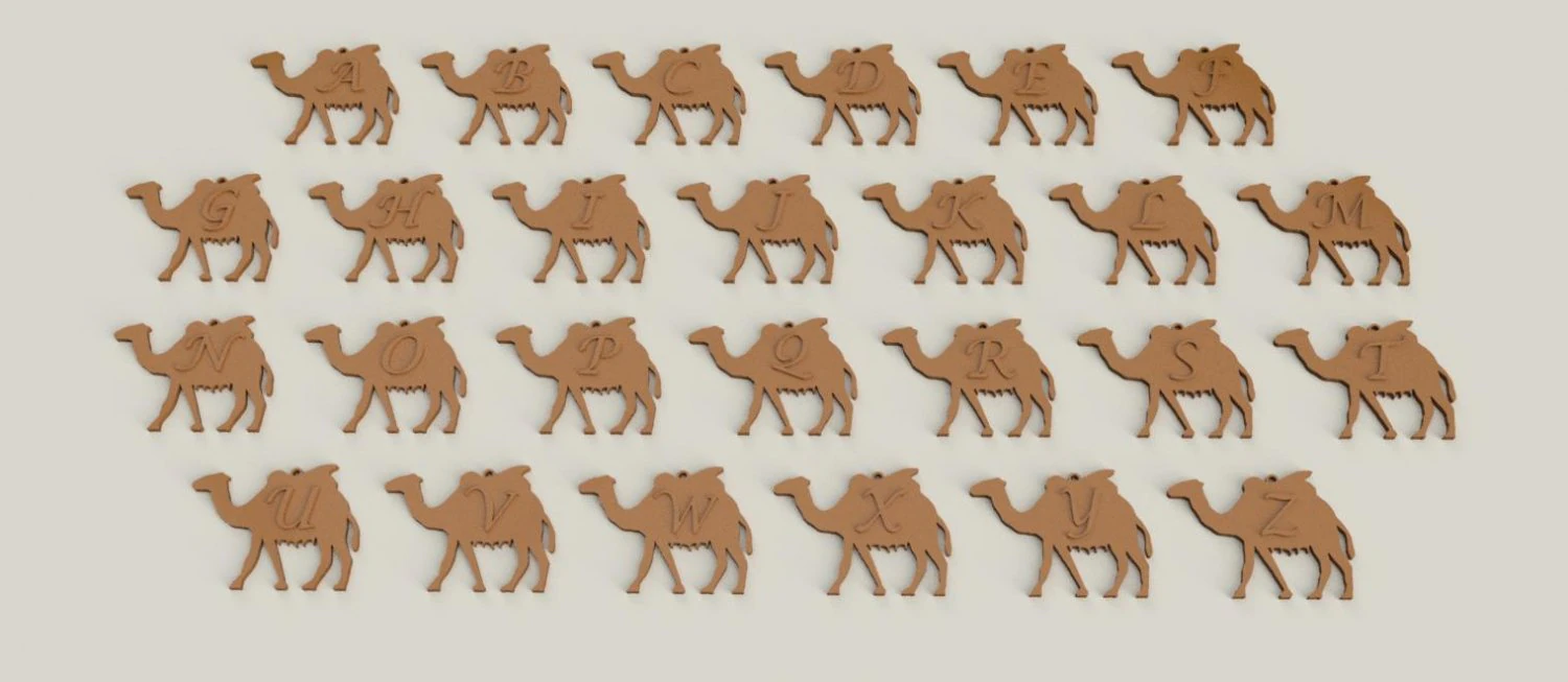 christmas camel 3d letters stl file 3D Print Model .c4d .max .obj .3ds .fbx .stl .blend 