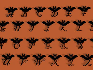 Stl файл 3d буквы Halloweenbat 3D Принт Модель