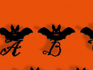 halloweenbat 3d letters stl file Modelo de impresión 3D
