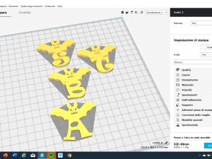 halloweenbat1 3d letters stl file Modello di stampa 3D